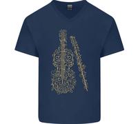 Un Violino Cello Uomo Scollo A V Cotone T-Shirt