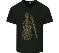 Un Violino Cello Uomo Scollo A V Cotone T-Shirt