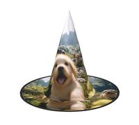 Un vivace cagnolino Halloween streghe cappelli strega fasce per capelli cappello da mago accessori costume cosplay per feste in maschera pieghevole 1