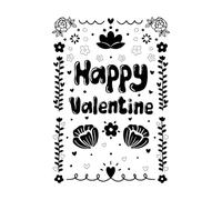 un vivace poster di San Valentino caratterizzato da una tipografia audace con decorazioni giocose Decalcomanie con incisioni di pregio 57.6x81.3cm Pittura murale artistica Nero