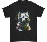 Un West Highland Bianco Cane Terrier Uomo T-Shirt 100% Cotone