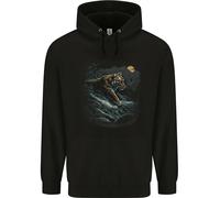 Un Wild Tigre Nel Chiarore di Luna Bambini Felpa con Cappuccio