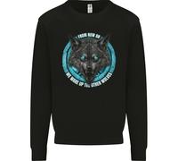 Un Wolf Su Uno Sfondo Tribale Uomo Sweatshirt Jumper