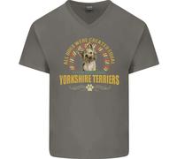Un Yorkshire Terrier Cane Uomo Scollo A V Cotone T-Shirt