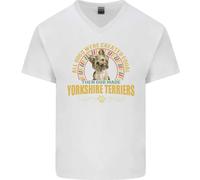 Un Yorkshire Terrier Cane Uomo Scollo A V Cotone T-Shirt
