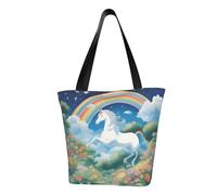 Una bella borsa a tracolla alla moda con unicorni, borsa a tracolla da donna, adatta per lo shopping o il fine settimana