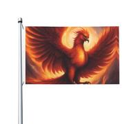 Una bella fenice stampa bandiera su entrambi i lati 3 x 5FT leggera e resistente al colore con asole Ideale per feste all'aperto e giardini.