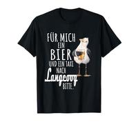 Una birra e un taxi per Langeoog Mare del Nord Shirt Gabbiano Maglietta