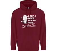 Una Birra Per Mia Moglie Divertente Alcol BBQ Felpa Uomo