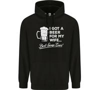 Una Birra Per Mia Moglie Divertente Alcol BBQ Felpa Uomo