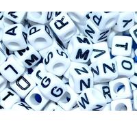 Una borsa 500 grammi 6mm cubetti bianco acrilico alfabeti/lettere perle di tutta