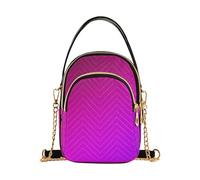 Una borsa a tracolla da donna astratta rossa viola sfumata trapuntata portafoglio per telefono con tracolla a catena borsa carina a tracolla frizione con cerniera, 15 cm × 21,1 cm × 7,9 cm