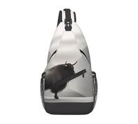 Una borsa a tracolla da uomo e da donna con tracolla a forma di mucca, in diagonale, borsa da viaggio alla moda casual, zaino a tracolla