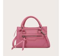 Una borsa da donna rosa in PU alla moda ed elegante con tracolla regolabile, adatta per uso quotidiano, viaggi, shopping, eventi, conservazione dei cosmetici, regalo per la fidanzata, regalo di San Va