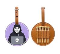 Una borsa da golf marrone stilizzata del fumetto di immagazzinaggio del tee di golf, multifunzionale borsa di stoccaggio del tee di golf per gli uomini, materiale