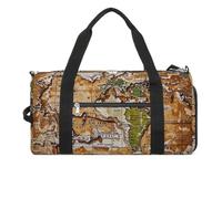 Una borsa da palestra con mappa del mondo consumata per uomini e donne, borsa da palestra impermeabile, grande borsa da viaggio per allenamento