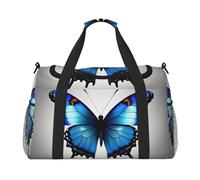 Una borsa da viaggio versatile con stampa farfalla blu ampia borsa da viaggio elegante funzionale per attività all'aperto