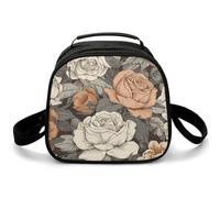 Una borsa per il pranzo disegnata a mano, borsa termica per il pranzo, piccola borsa termica con tracolla regolabile, riutilizzabile, per lavoro, picnic, viaggi