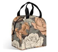 Una borsa per il pranzo disegnata a mano per adulti, borsa termica a tenuta stagna con cerniera e tasche multiple, grande capacità per ufficio, lavoro, picnic