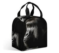 Una borsa per il pranzo Gorilla per adulti, a prova di perdite, isolata, con cerniera e tasche multiple, grande capacità, per ufficio, lavoro, picnic