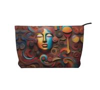 una borsa per il trucco Artistic Wonder in velluto a coste con una fodera robusta per i viaggi e l'uso quotidiano