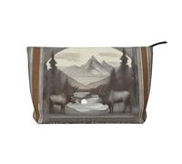 una borsa per il trucco in velluto a coste Wild Journeys con una fodera robusta per i viaggi e l'uso quotidiano