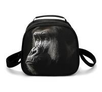 Una borsa portapranzo Gorilla per adulti, a tracolla, isolata, piccola, con tracolla regolabile, riutilizzabile, per lavoro, picnic, viaggi