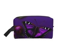 Una borsa viola prugna farfalla, piccola borsa per il trucco per borsa da viaggio borsa per trucco mini borsa cosmetica per uomo, Una farfalla viola prugna, Taglia unica