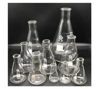una bottiglia con scala, Beuta da laboratorio in vetro spesso Erlenmeyer Beuta conica in vetro borosilicato 3.3 for la misurazione della resistenza(1 set for all 10pcs)
