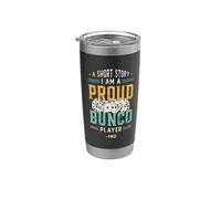 Una breve storia Sono un orgoglioso amante dei giochi di Bunco Bunco Player Bicchiere termico in acciaio inox doppia parete