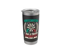Una breve storia Sono un orgoglioso giocatore di freccette Bullseye Dart Player Bicchiere termico in acciaio inox doppia parete