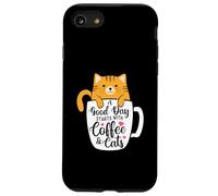 Una buona giornata inizia con caffè e gatti - Morning Coffee Lover Custodia per iPhone SE (2020) / 7/8