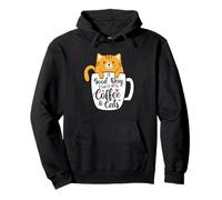 Una buona Giornata Inizia con caffè e Gatti - Morning Coffee Lover Felpa con Cappuccio
