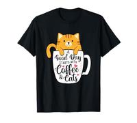 Una buona Giornata Inizia con caffè e Gatti - Morning Coffee Lover Maglietta