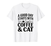 Una buona Giornata Inizia con Gli Amanti del caffè e dei Gatti Maglietta