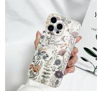 Una Cassa Minimalista Monocolore Per Telefono Con Motivo A Farfalla Retrò E Ramo Di Fiori Stampato Su Guscio Protettivo In TPU A Schermo Intero Per Vari Modelli Di Telefoni Apple, Samsung, Xiaomi E Hu