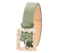 Una cintura in pelle PU versatile e alla moda da donna, verde, Taglia unica