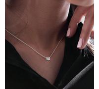 Una classica collana con catena in acciaio inossidabile argento con lettera per le donne. L,M,S,H,A,T,O,X,B,C,D,E,F,G,I,J,K,N,P,Q,R,U,V,W,Y,ZAcciaio inossidabile