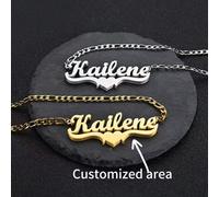 Una collana personalizzata con il nome dell'amore, in acciaio inossidabile, multifunzionale, ornamentale, con lettera, elegante, moderna, colorata, carina, adorabile, casual, personalizzata, unica, id