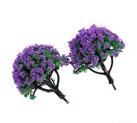 Una collezione di dieci falsi modelli di alberi in plastica stile foresta con un comodo rapporto uno cinquanta per vari usi