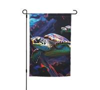 Una colorata tartaruga marina tropicale Bandiera da giardino 30,5 x 45,7 cm Primavera Estate Autunno Inverno Bandiere Stagionali su entrambi i lati Bandiere Festività Banner Outdoor Indoor Yard