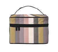 Una combinazione di colori caldi e rustici, grande capacità, portatile, impermeabile, borsa cosmetica 23 x 17 x 16 cm, per viaggi, sport all'aria aperta, regalo di nozze, Nero , Taglia unica