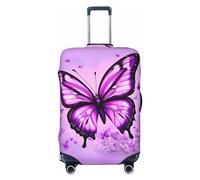 Una copertura per bagagli da viaggio affascinante per bagagli da 45,7 a 81,7 cm, lavabile, resistente ai graffi, farfalla viola, L