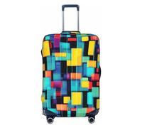 Una copertura per bagagli da viaggio affascinante per bagagli da 45,7 a 81,7 cm, lavabile, resistente ai graffi, Diagramma Geometrico Quadrato, L