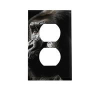 Una copertura per presa Gorilla per adulti, piastra da parete standard americana con viti, in acciaio inossidabile resistente al calore e agli urti, copertura per presa duplex a 1 banda per