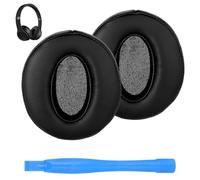 Una Coppia Cuscinetti Auricolari di Ricambio Professionali, Pelle Proteica Cuscinetti Auricolari Spugna di Memoria, Nero Circolare Cuscinetti Auricolari per Sennheiser HD4.50 BTNC WIRELESS