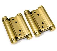 Una coppia di cerniere 2 pezzi colore oro 3 '' Cafe Saloon porta cerniere doppia azione molla cerniera in acciaio inox auto-chiusura
