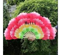 Una Coppia Finta Seta Bamboo Fiore Ventaglio Ventre Danza Festa Matrimonio Props