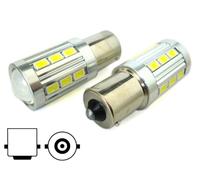 UNA Coppia Lampade Lampadine Luce LED BA15S 1156 P21W 21 Smd 5730 BIANCO