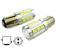 UNA Coppia Lampade Lampadine Luce LED BAY15D 1157 P21W 21 Smd 5730 ROSSO (STOP)